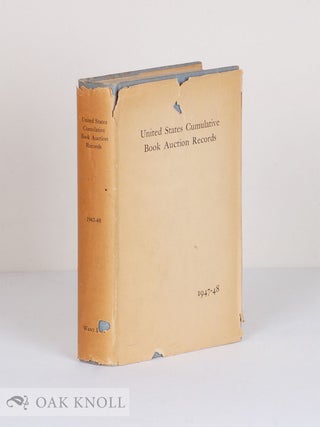 Order Nr. 272 UNITED STATES CUMULATIVE BOOK AUCTION RECORDS. 1947-48. S. R Shapiro