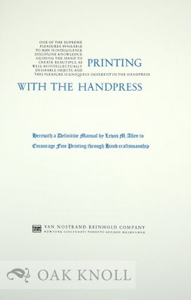 PRINTING WITH THE HANDPRESS.