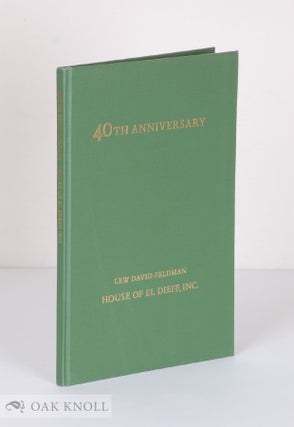 Order Nr. 990 FORTIETH ANNIVERSARY CATALOGUE CONTAINING FORTY SELECTIONS FROM STOCK