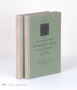 Order Nr. 1053 CATALOGUE OF VALUABLE PRINTED BOOKS FROM THE BROXBOURNE LIBRARY ILLUSTRATING THE...