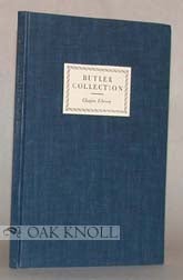 Order Nr. 1073 CATALOGUE OF THE COLLECTION OF SAMUEL BUTLER IN THE CHAPIN LIBRARY WILLIAMS COLLEGE