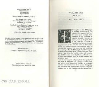 A BIBLIOGRAPHY OF PRINTING WITH NOTES & ILLUSTRATIONS.