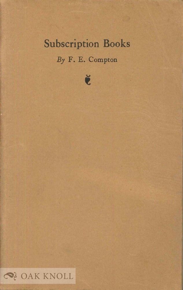 Order Nr. 1651 SUBSCRIPTION BOOKS. F. E. Compton.