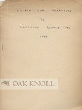 Order Nr. 1712 WILLIAM COX; AUTHOR OF CRAYON SKETCHES. Kendall B. Taft