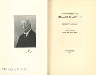 BIBLIOGRAPHY OF EDWARD CHANNING
