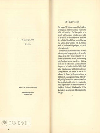 BIBLIOGRAPHY OF EDWARD CHANNING
