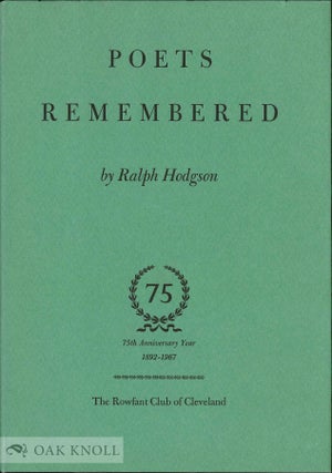 POETS REMEMBERED. Ralph Hodgson.