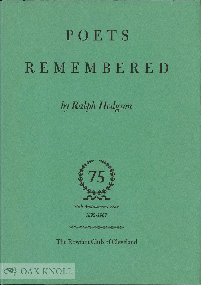 Order Nr. 1944 POETS REMEMBERED. Ralph Hodgson.