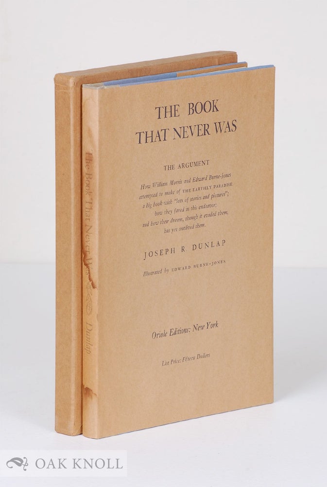 Order Nr. 2252 THE BOOK THAT NEVER WAS. Joseph R. Dunlap.
