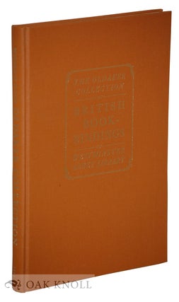 Order Nr. 2456 BRITISH BOOKBINDINGS PRESENTED BY KENNETH H. OLDAKER TO THE CHAPTER LIBRARY OF...
