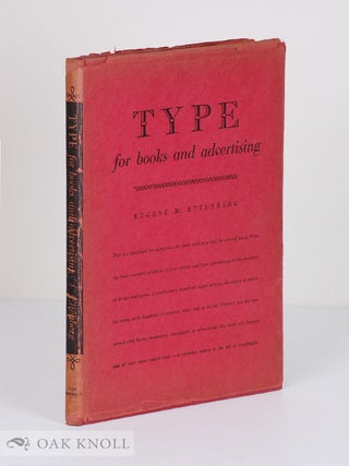 Order Nr. 2634 TYPE FOR BOOKS AND ADVERTISING. Eugene M. Ettenberg