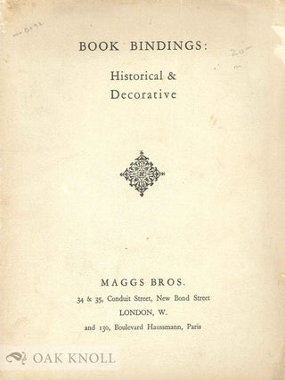 Order Nr. 3031 BOOK BINDINGS: HISTORICAL AND DECORATIVE. Maggs 489