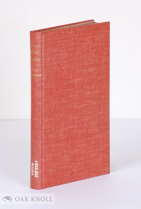 Order Nr. 3604 BIBLIOTHECA TYPOGRAPHICA, A LIST OF BOOKS ABOUT BOOKS. Horace Hart