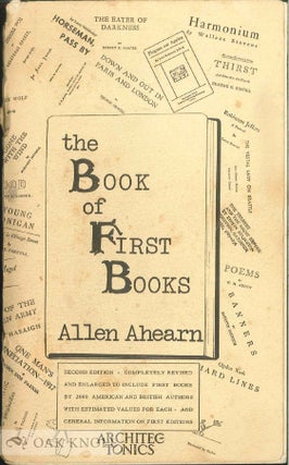 Order Nr. 3742 THE BOOK OF FIRST BOOKS. Allen Ahearn
