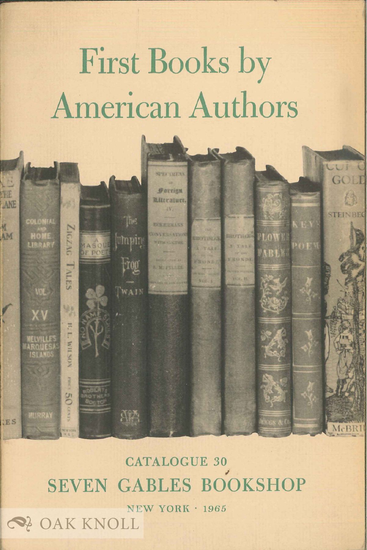 FIRST BOOKS BY AMERICAN AUTHORS