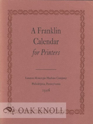 Order Nr. 4146 A FRANKLIN CALENDAR 1956
