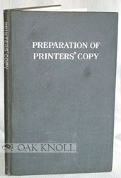 Order Nr. 4266 PREPARATION OF PRINTERS' COPY SUGGESTIONS FOR AUTHORS, EDITORS AND ALL WHO ARE...