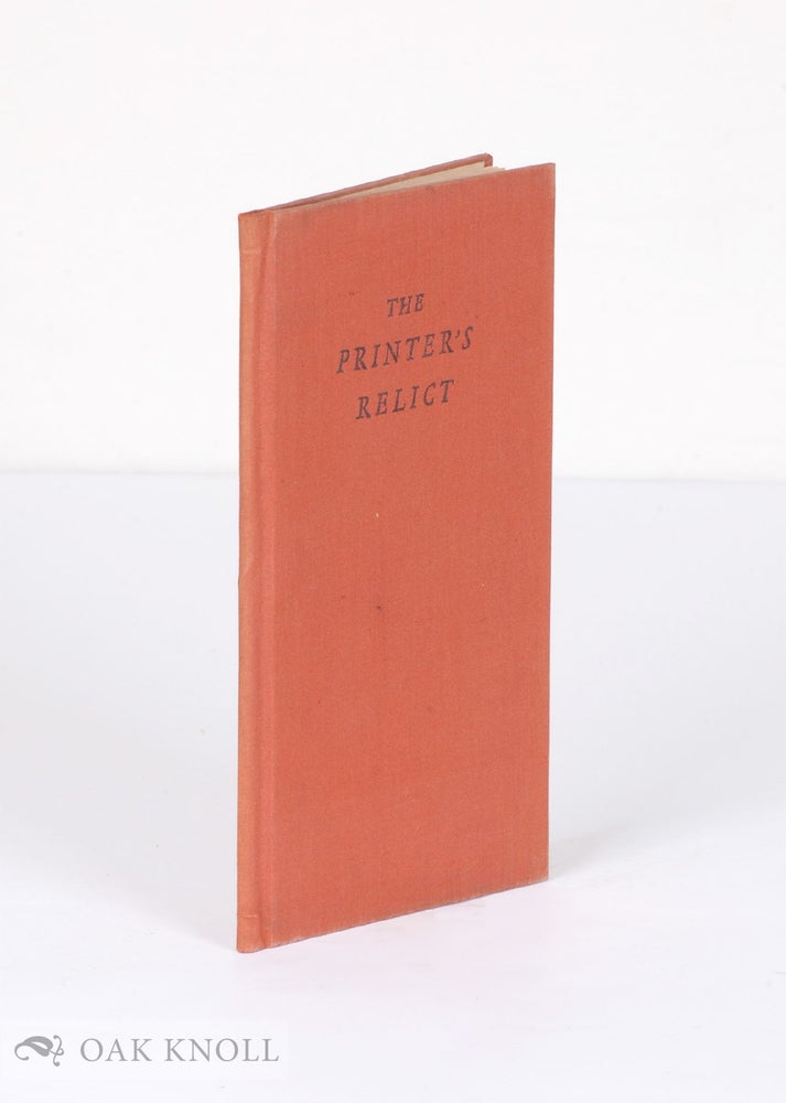 Order Nr. 4305 THE PRINTER'S RELICT, AN EXAMPLE TO HER SEX. Eleanor P. Spencer.