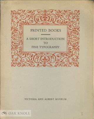 Order Nr. 4460 PRINTED BOOKS, A SHORT INTRODUCTION TO FINE TYPOGRAPHY. T. M. Macrobert