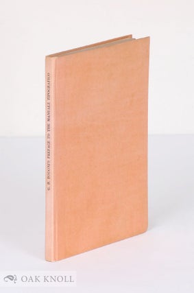 Order Nr. 4472 G.B. BODONI'S PREFACE TO THE MANUALE TIPOGRAFICO OF 1818 NOW FIRST TRANSLATED INTO...