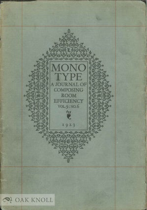 Order Nr. 4505 MONOTYPE, PUBLISHED BY THE LANSTON MONOTYPE MACHINE COMPANY