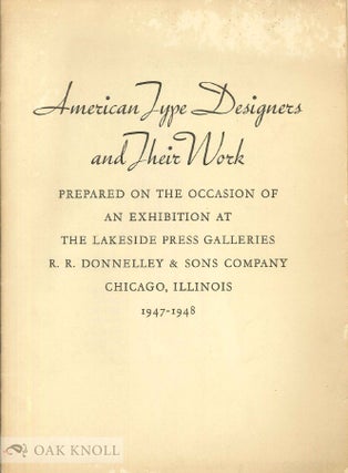 Order Nr. 4525 AMERICAN TYPE DESIGNERS AND THEIR WORK