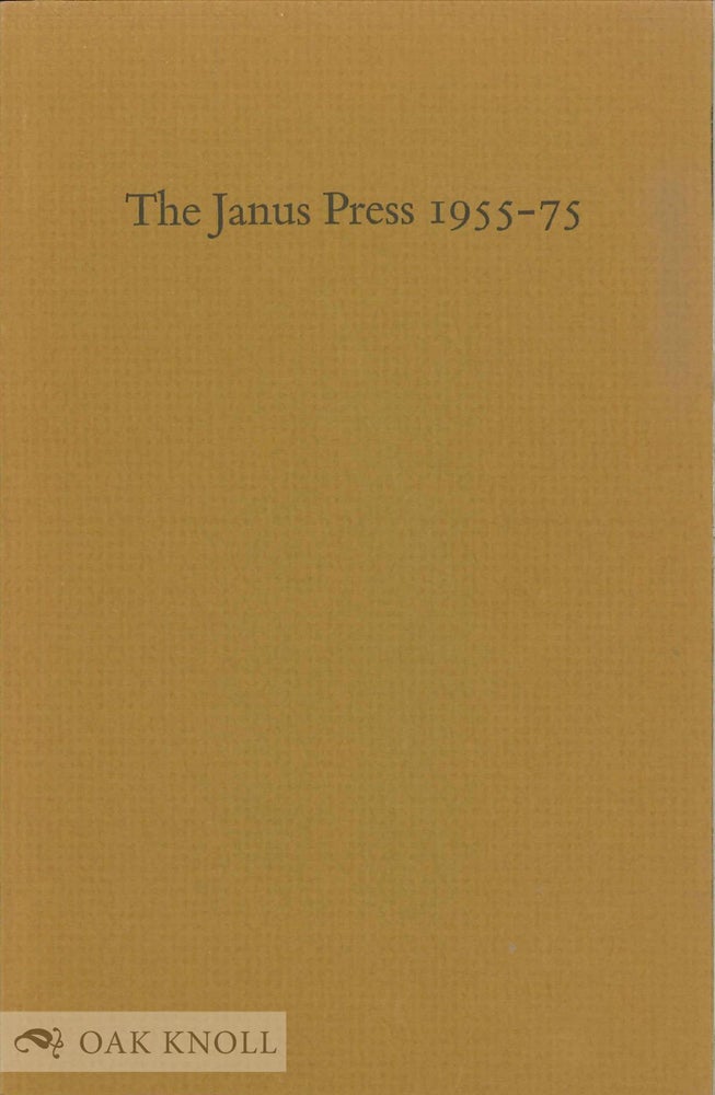 Order Nr. 4632 THE JANUS PRESS 1955-75 CATALOGUE RAISONNE. Ruth Fine Lehrer.