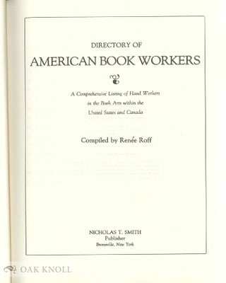 Rene Roff DIRECTORY OF AMERICAN BOOK WORKERS | Renee Roff