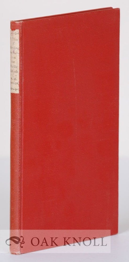Order Nr. 4870 PLAN OF PRINTING INSTRUCTION FOR PUBLIC SCHOOLS. Henry H. Taylor.
