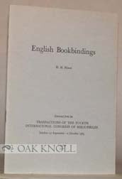 Order Nr. 5857 ENGLISH BOOKBINDINGS. Howard M. Nixon