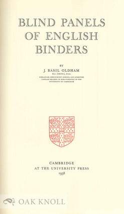 BLIND PANELS OF ENGLISH BINDERS