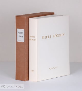 Order Nr. 5919 PIERRE LEGRAIN, RELIEUR. REPERTOIRE DESCRIPTIF ET BIBLIOGRAPHIQUE DE MILLE DEUX...