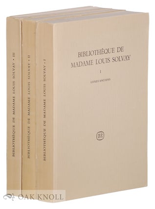 Order Nr. 5959 BIBLIOTHEQUE DE MADAME LOUIS SOLVAY. Solvay