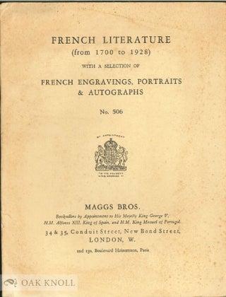 Order Nr. 6177 FRENCH LITERATURE (FROM 1700 TO 1928) WITH A SELECTION OF FRENCH ENGRAVINGS,...