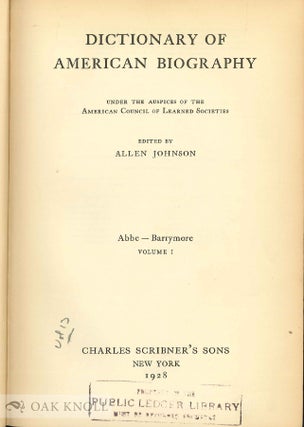 DICTIONARY OF AMERICAN BIOGRAPHY