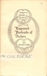 CATALOGUE OF ENGRAVED PORTRAITS OF ACTORS OF OLDEN TIME