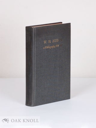 Order Nr. 6839 W.H. AUDEN, A BIBLIOGRAPHY 1924-1969. B. C. Bloomfield, Edward Mendelson