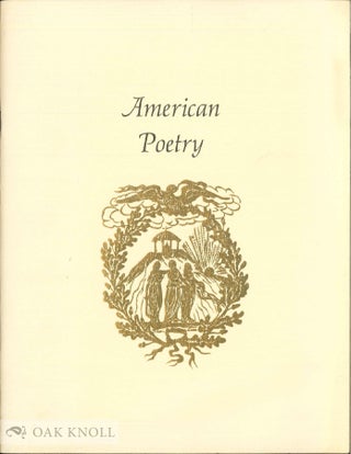 Order Nr. 7358 THREE CENTURIES OF AMERICAN POETRY; AN EXHIBTIION