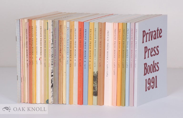 Order Nr. 7544 PRIVATE PRESS BOOKS 1959 TO 1991, 29 volumes. Roderick Cave, Thomas Rae.