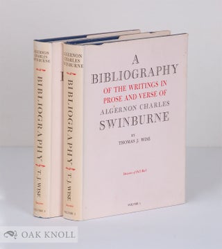 Order Nr. 7679 A BIBLIOGRAPHY OF THE WRITINGS IN PROSE AND VERSE OF ALGERNON CHARLES SWINBURNE....