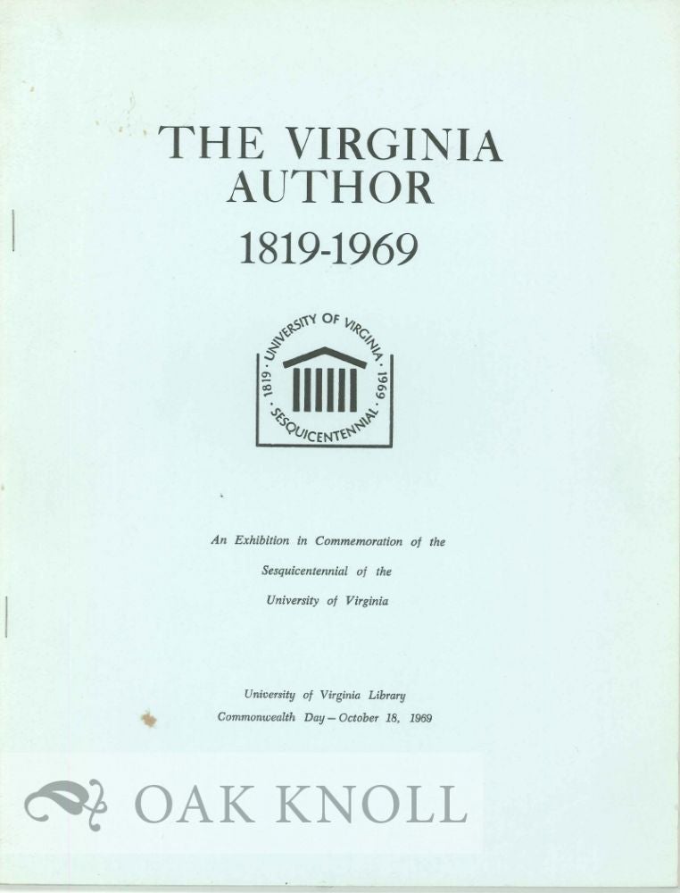 Order Nr. 7763 THE VIRGINIA AUTHOR, 1819-1969.