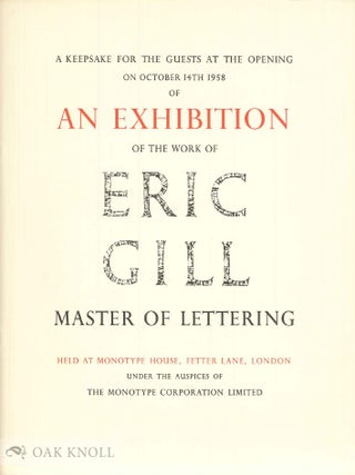 Order Nr. 8895 KEEPSAKE FOR THE GUESTS AT THE OPENING ON OCTOBER 14TH 1958 OF AN EXHBITION OF THE...