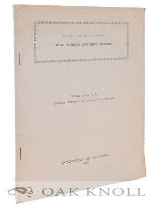Order Nr. 9902 JUAN MARTIN CORDERO, EDITOR. Clara Louisa Penney