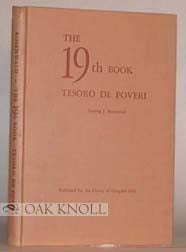 Order Nr. 10218 THE 19TH BOOK, TESORO DE POVERI. Lessing J. Rosenwald