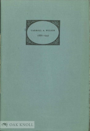 Order Nr. 10869 CARROLL ATWOOD WILSON, 1886-1947