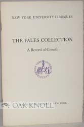 Order Nr. 10891 THE FALES COLLECTION, A RECORD OF GROWTH. John T. Winterich
