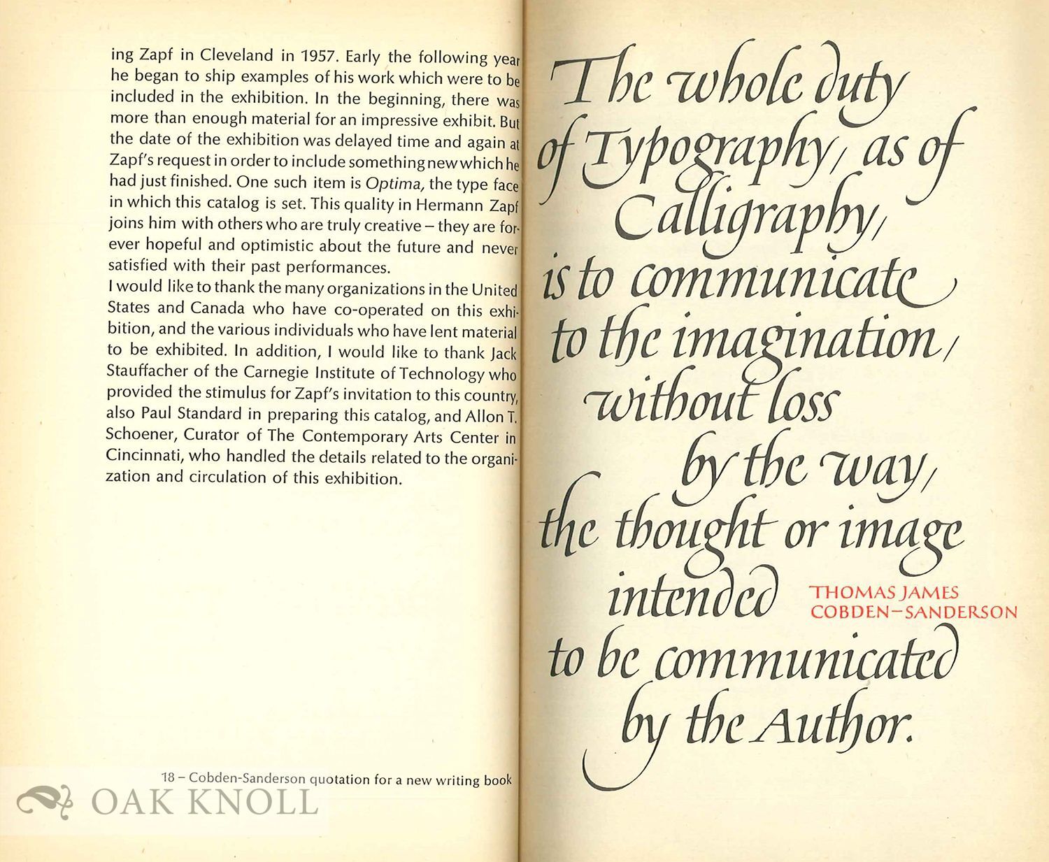 HERMANN ZAPF, CALLIGRAPHER, TYPE-DESIGNER AND TYPOGRAPHER AN