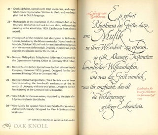 HERMANN ZAPF, CALLIGRAPHER, TYPE-DESIGNER AND TYPOGRAPHER AN EXHIBITION ARRANGED AND CIRCULATED BY THE CONTEMPORARY ARTS CENTER, CINCINNATI ART MUSEUM.