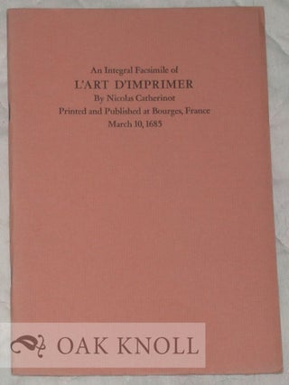 Order Nr. 11187 AN INTEGRAL FACSIMILE OF ANNALES TYPOGRAPHIQUES DE BOURGES. BY NICOLAS...