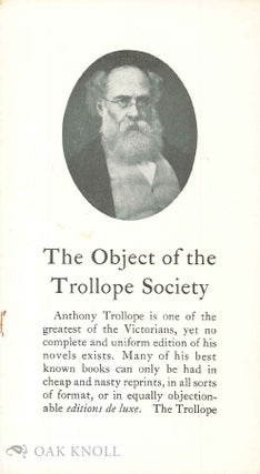 Order Nr. 11577 THE OBJECT OF THE TROLLOPE SOCIETY. A. Edward Newton